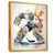 Toile avec cadre flottant or