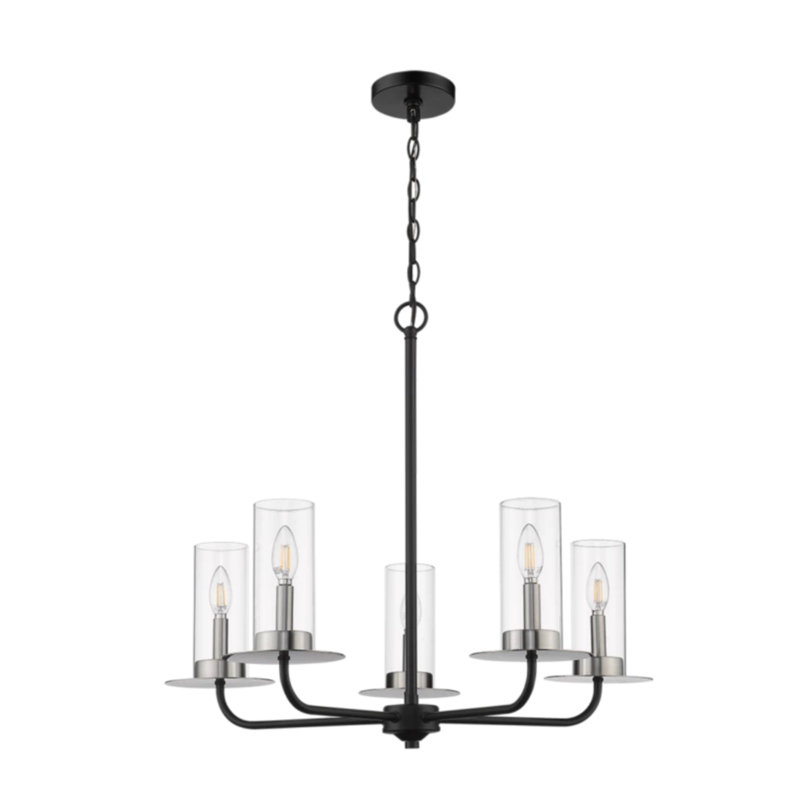 Lustre traditionnel à 5 lumières Florijan, Nickel brossé