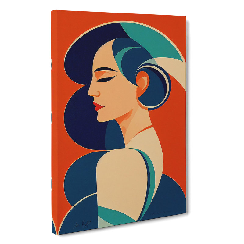 Woman In Art Deco No.2 - Wrapped Canvas, 76cm H x 50cm W x 3cm D