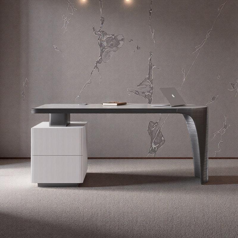 Bureau moderne en porcelaine, H 29,5 po x l 63 po x P 27,6 po