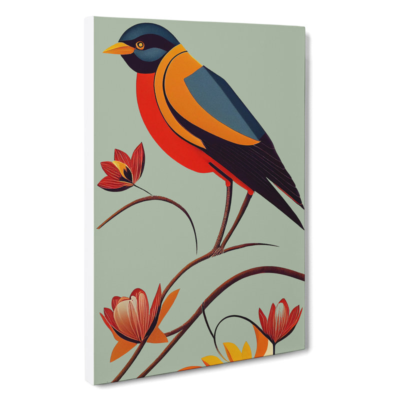 XC1022-1373X Cheerful Bird - Wrapped Canvas Print, 60cm H x 40cm W x 3cm D