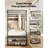 Hall Tree, 72 in Coat Rack with Shoe Bench, 2-Tier Freestanding Shoe Rack Storage Organizer with Hooks, Hanging Rod and Wire Shelf, Steel Frame Entrance Coat Holder for Entry, Bedroom, Closet