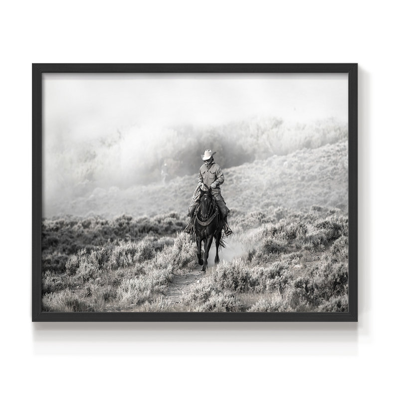 Cowboy -Framed Print - Restickable, H 8 po x l 10 po, Noir, noir, noir, noir
