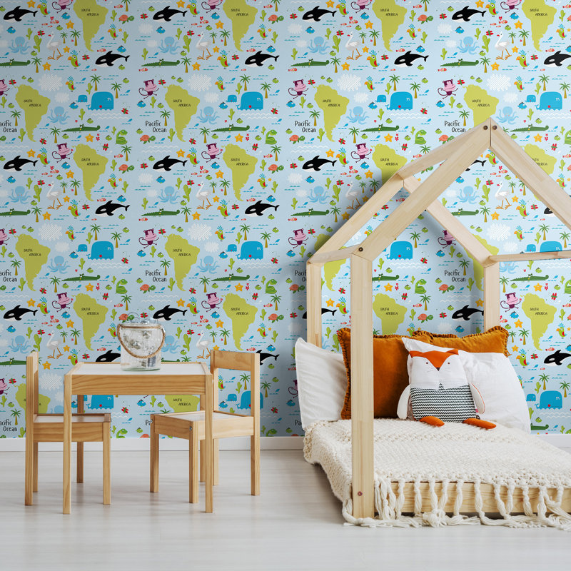 Panneau de papier peint adhésif amovible Vines Children, L 126 po x l 24 po