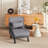 Convertible folding chair bed with 5-position adjustable backrest, comfy sleeper sofa for small spaces, light grey