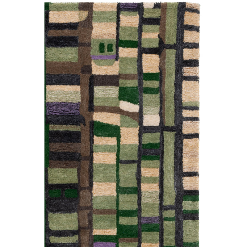Tapis vert / mauve Rodeo Drive 976, Rectangulaire 3 pi x 5 pi