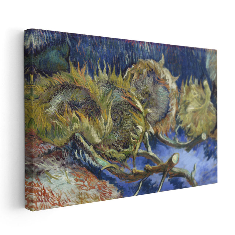 Quatre tournesols flétris, 1887 - reproduction d'art sur toile, H 40 po x l 60 po