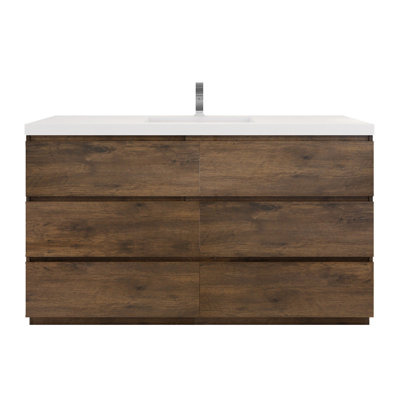 Haracha 59.05'' Single Bathroom Vanity with Acrylic Top