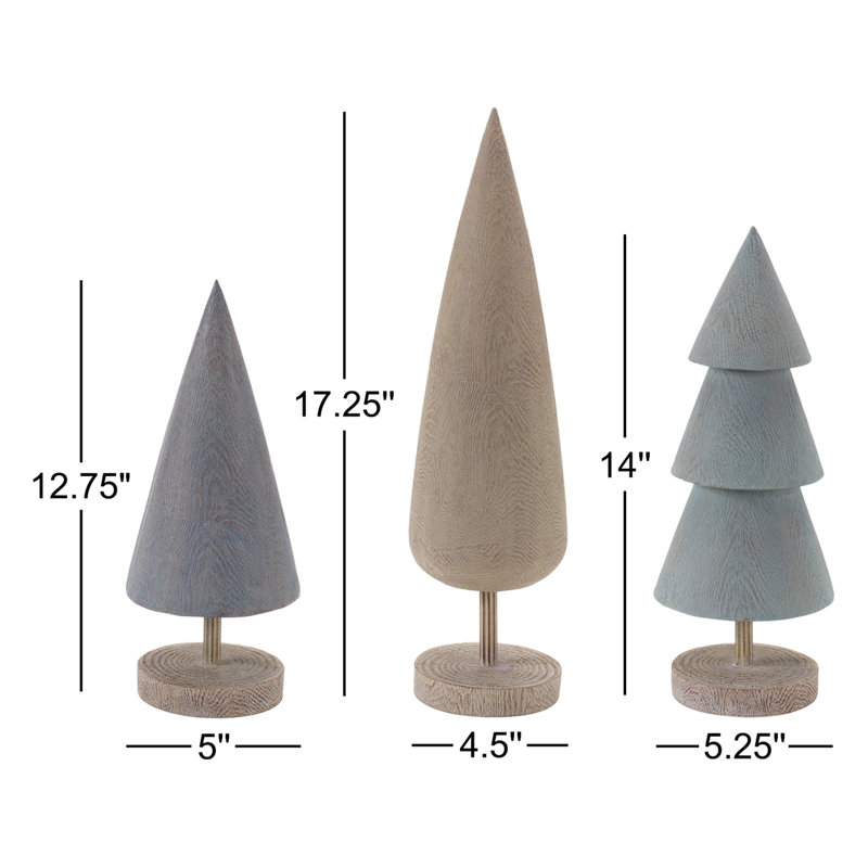 Modern Tabletop Pine Tree (Set of 6)