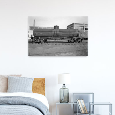 Art des années 40, train de fret en vrac, wagon-citerne à pétrole, rétro, architecture rétro, art mural