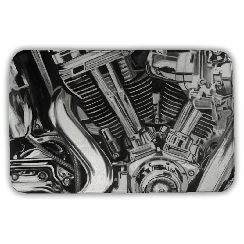 Mechanism of a motorcycle Bath Mat with Non-Slip Backing - Quick Dry Memory Foam Bathroom Rug - Absorbent - Modern Plush Spa-Style - Machine Washable