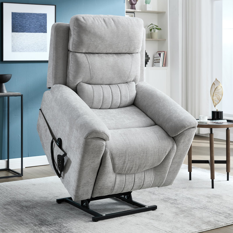 36.6 " W Power Lift Chair Recliners With Infinite Position, Heat, Massage And Lumbar Support, Gray