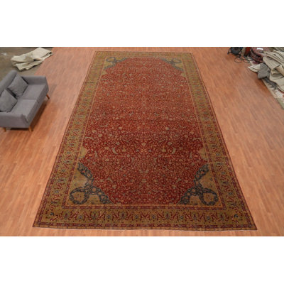 Pre-1900 Vegetable Dye Traditional Large Rug 12x22