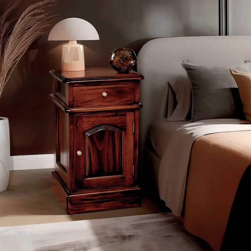 Keen Replicas 40cm W Solid Wood Bedside Table