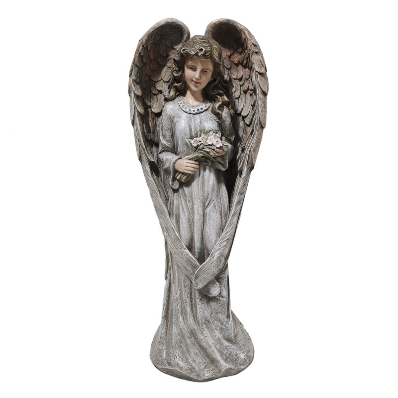 Statue ange Anjo avec fleurs