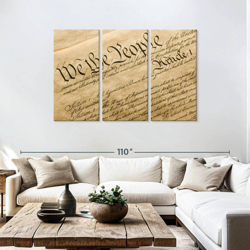 Preamble To The Constitution Wall Art Multi Piece Canvas Print, H 48 po x l 74 po x P 1,25 po