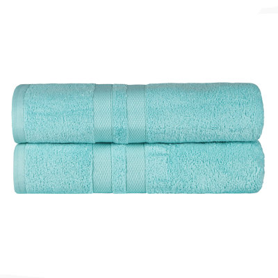 Serviette de bain ultra-douce en coton uni double ligne Dobby