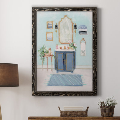 «Blue Bath II», peinture sur toile encadrée