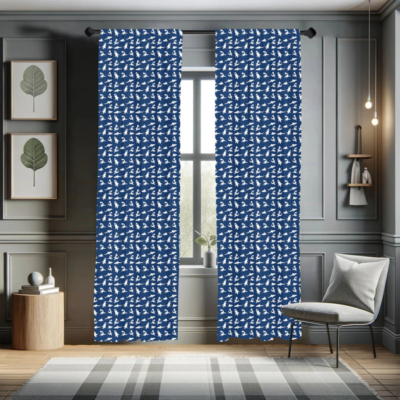 Semi-Sheer Rod Pocket Curtain Panels, 28" x 84"