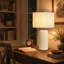 Ensemble de lampes de table 21 po en céramique texturée moderne avec abat-jour tambour en lin-110020024