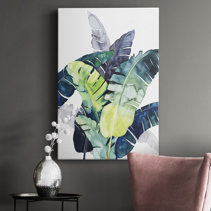 Twilight Palms II - peinture sur toile tendue, H 60 po x l 40 po x P 1 po