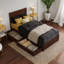 Lamarkus Solid Wood Storage Platform Bed with Footboard & Under Bed Drawers-1446559257-1446559258