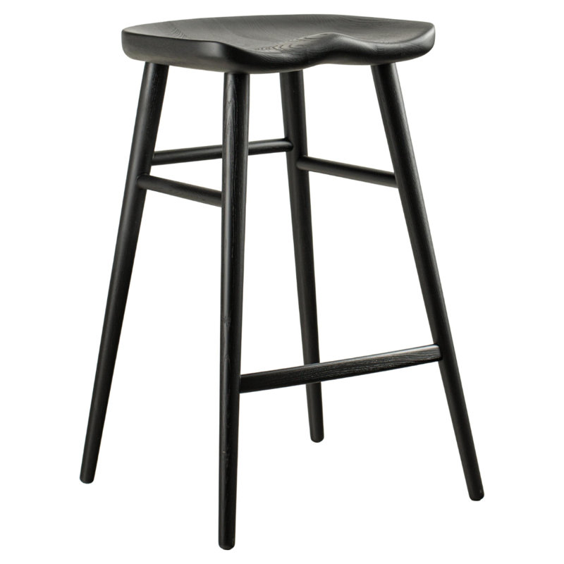 Alma Bar Chair, Counter Stool (25” Seat Height), Matte Black