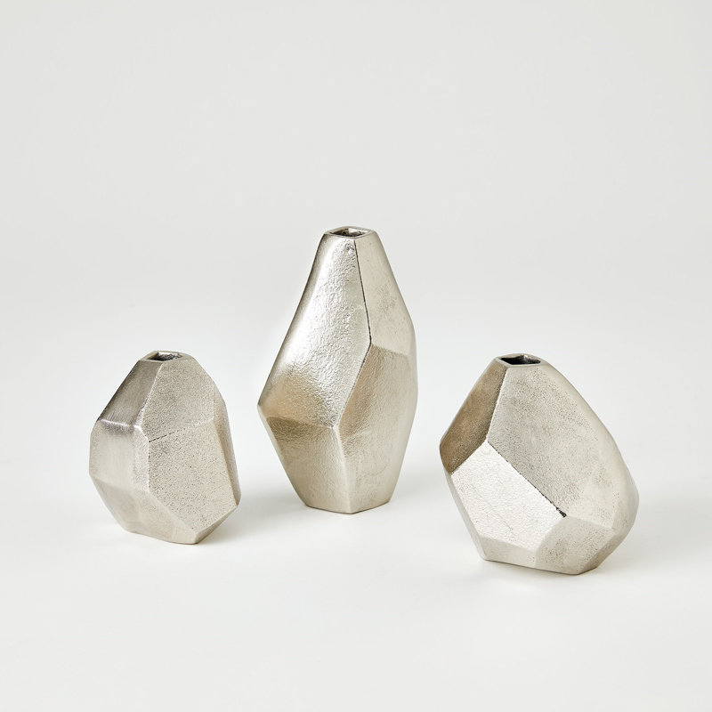 Handmade Aluminum Table Vase, Nickel
