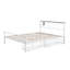 Lit en métal de style contemporain avec prise USB prête à accueillir un matelas sur la tête de lit avec structure en métal