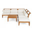 Ensemble de conversation modulaire de jardin en bois d'acacia 6 pièces en forme de L