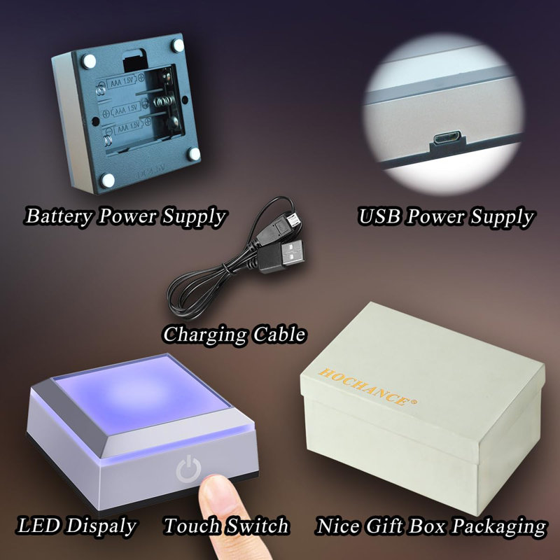 Lampe de nuit 3D en cristal rose avec lumières DEL multicolores réglables pour petite amie