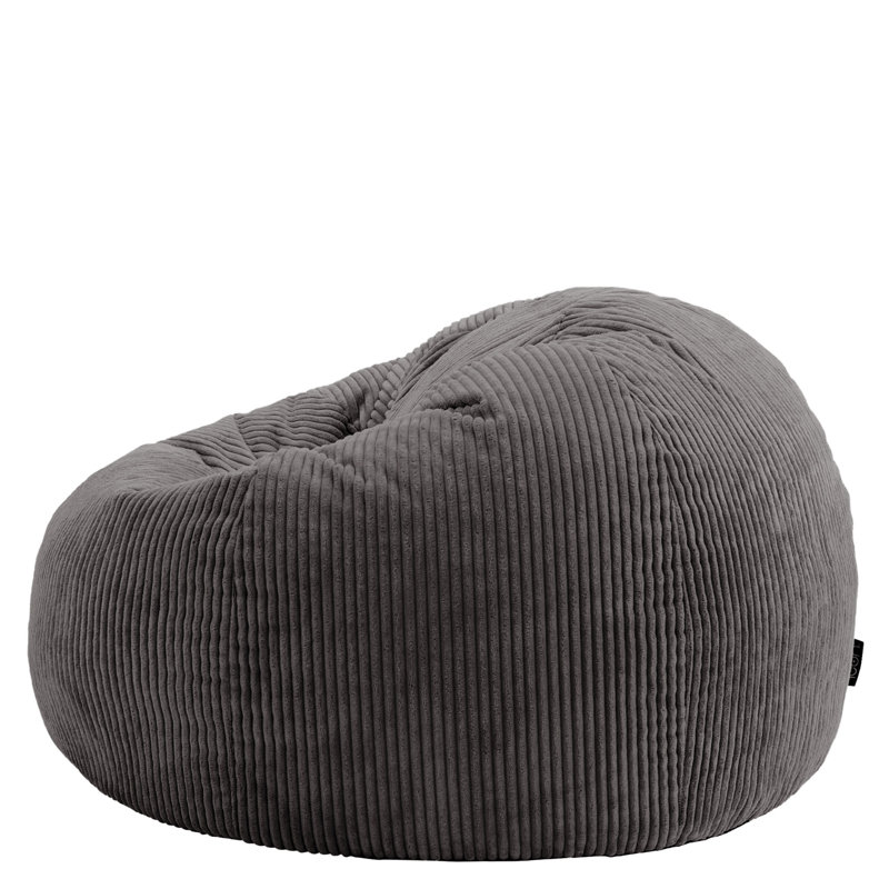 Kingston Corduroy Classic Bean Bag, Charcoal Grey