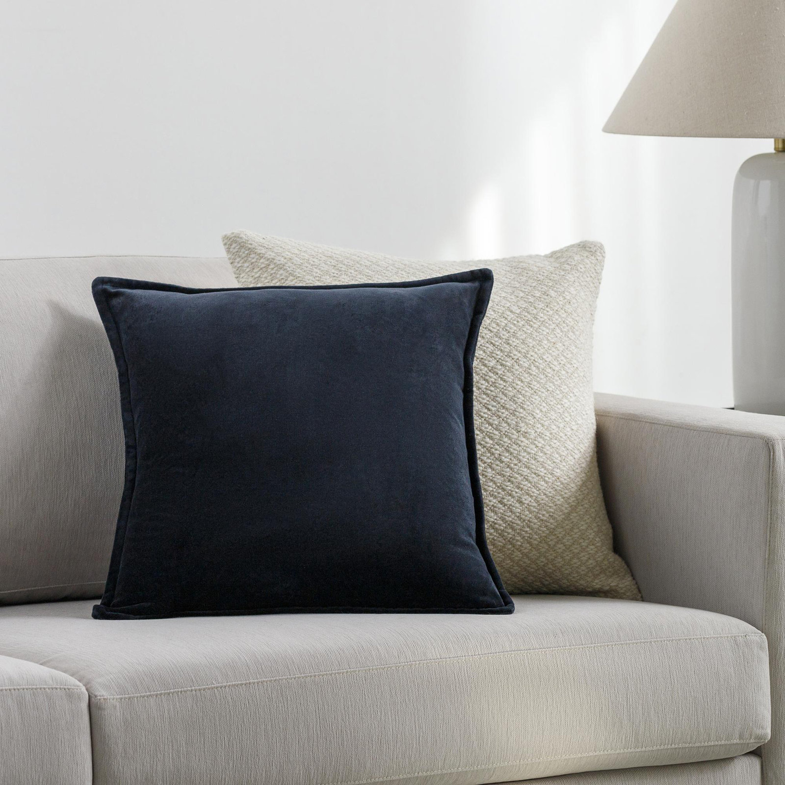 Norwin Cotton Throw Pillow, Polyester, 13"H x 19"W, Black