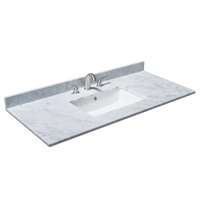 48'' Marble Single Bathroom Vanity Top with Sink