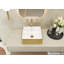 Lavabo vasque de salle de bain carré 14 po Meje, lavabo de comptoir à rayures dorées de luxe, lavabo en céramique pour meuble-lavabo