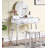 Contemporary Wood Vanity And Stool Set-255645167