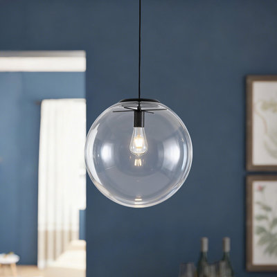 Minimalist 1-Light Glass Sphere Pendant