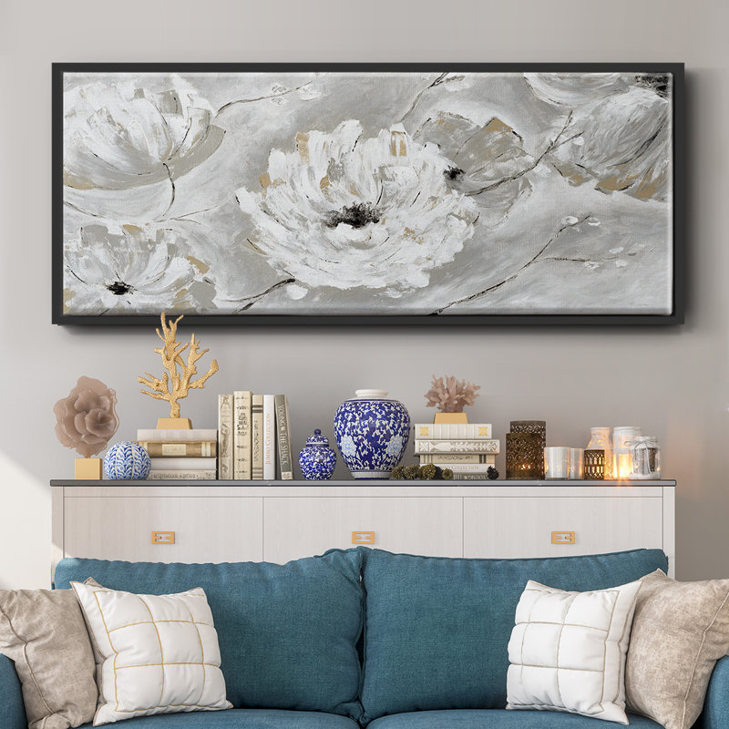Silver Sun Garden - toile encadrée, H 20 po x l 50 po