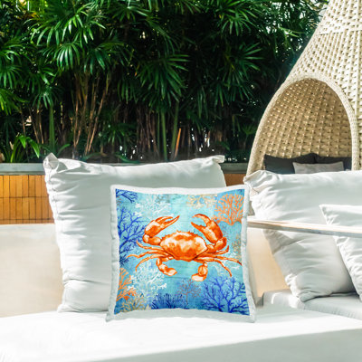 Coussin d'extérieur Crab on Coral Levison Designs
