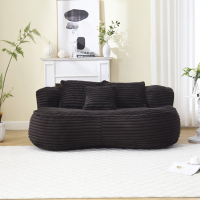 Upholstered Corduroy Reception Loveseat