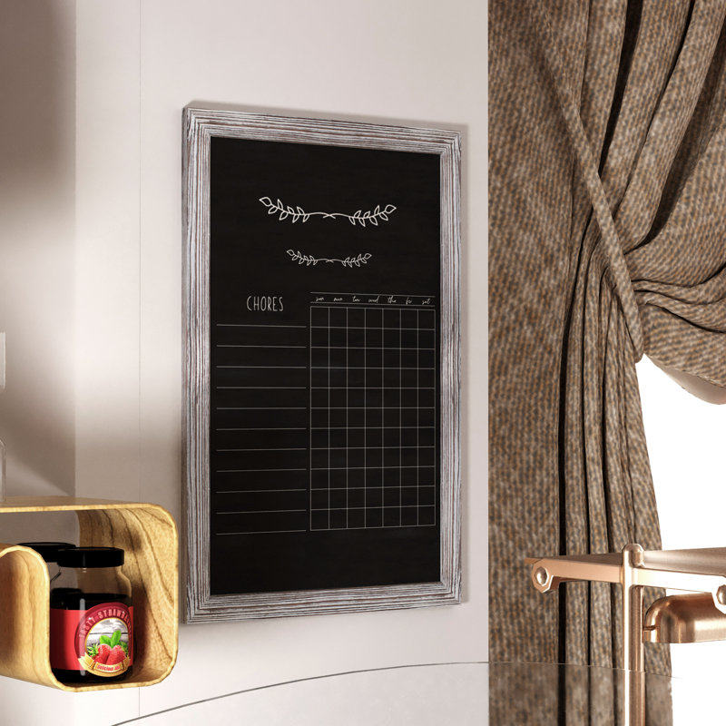 Whitewashed Pine Wood Magnetic Chalkboard Sign 36" x 24"