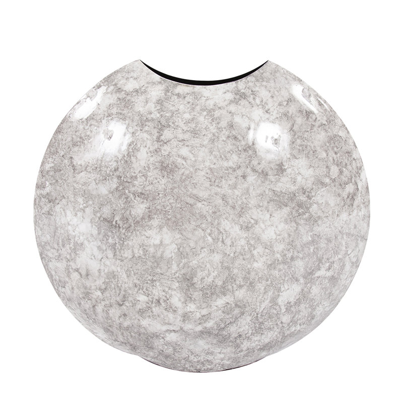 Vase de table en métal Ergin, Gris, H 18 po x l 19 po x P 6 po