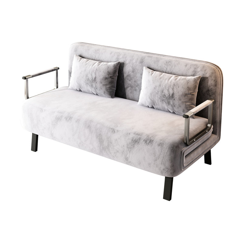 Chaise de lit Tri Velvet avec structure en acier et assise confortable en métal gris réglable