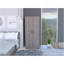Armoire Ambery 180, deux tablettes, double porte, tringle en métal, un tiroir - gris clair