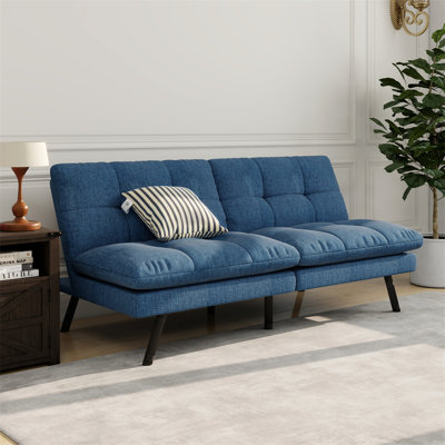 Pavithra 68'' Tufted Convertible Futon Small Sofa Bed