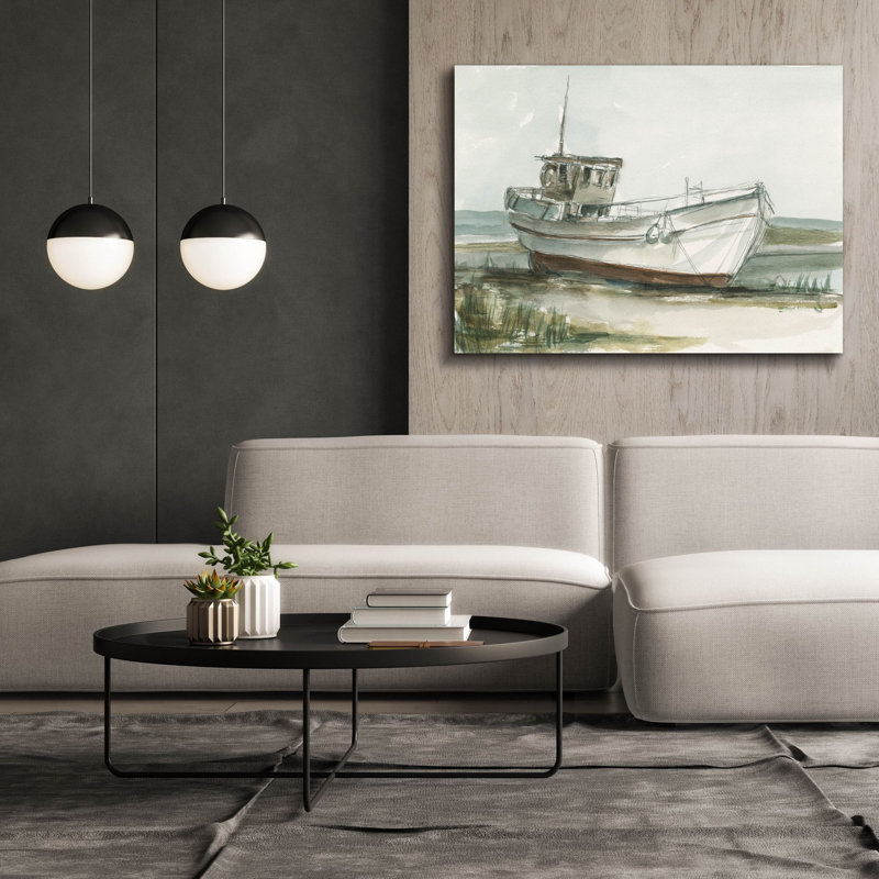 «Abandone Fishing Boat 1» par Ethan Harper, art mural sur toile, H 40 po x l 54 po