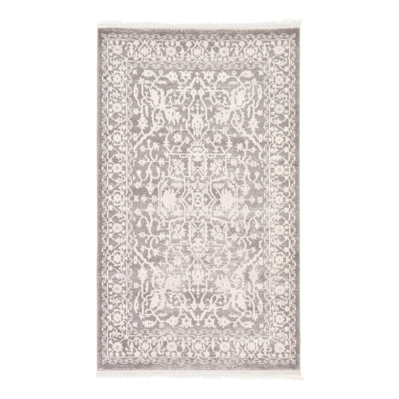Tapis oriental Folkeste, Rectangle 3 pi 3 po x 5 pi 3 po, Gris