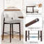 Paquet de 4 tabourets de bar à hauteur de comptoir de 26 po beige, rembourré moderne avec pieds en bois, îlot de cuisine-2120396584-2120396585