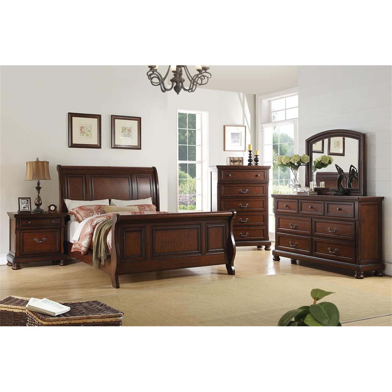 Commode en bois de style traditionnel avec pieds en oignon, poignées et poignées rondes pour le rangement de la chambre à coucher