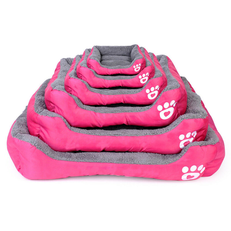 Lit pour chien Goncalves, Rose / gris, Grand (l 34,5 po x P 25,6 po x H 3 po)